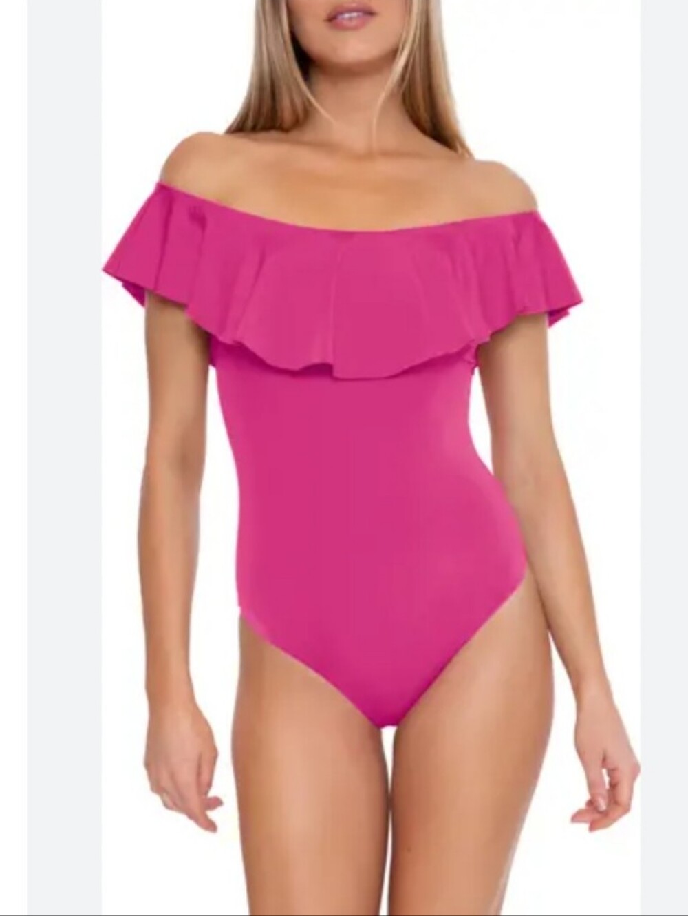 Trina Turk Monaco Ruffle One Piece Pink Swimsuit Size 8